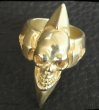 画像8: 10k Gold Skull with Spike Ring (8)