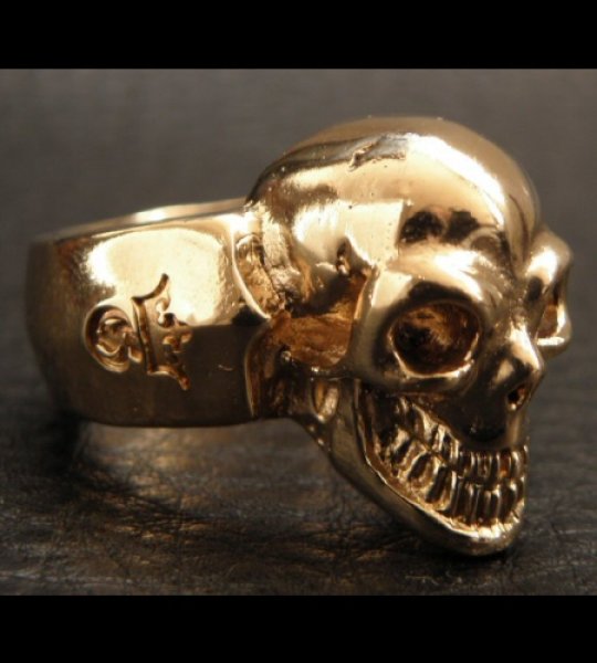 画像2: Gold Single Skull Ring (2)