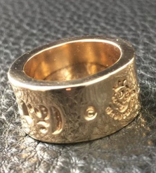 画像13: 10k Gold Wide Gaboratory Cigar Band Ring (13)