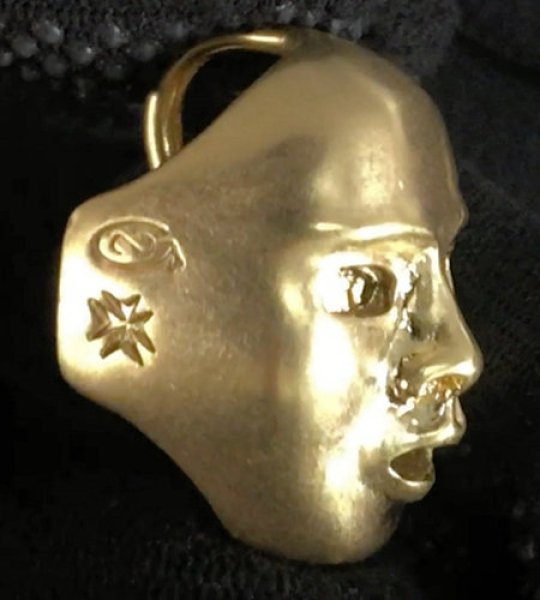 画像12: 10k Gold Face Pendant (Mud Green Gold Finish) (12)