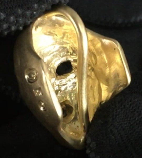 画像5: 10k Gold Face Pendant (Mud Green Gold Finish) (5)