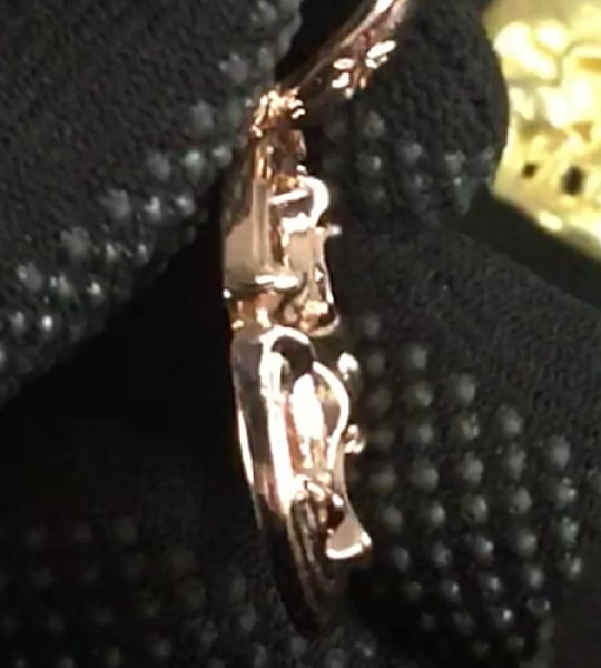 画像3: 10k Red Gold Quarter Sclupted Oval Pendant (3)