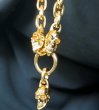 画像7: 10k Gold Single Skull With 2 Single Skulls & Small Oval Chain Links Necklace (7)