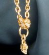 画像4: 10k Gold Single Skull With 2 Single Skulls & Small Oval Chain Links Necklace (4)