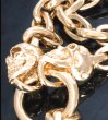 画像3: 10k Gold Single Skull With 2 Single Skulls & Small Oval Chain Links Necklace (3)