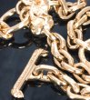 画像2: 10k Gold Single Skull With 2 Single Skulls & Small Oval Chain Links Necklace (2)