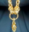 画像11: 10k Gold Single Skull With 2 Single Skulls & Small Oval Chain Links Necklace (11)