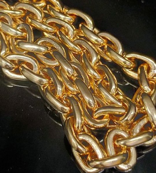 画像4: 10k Gold Small Oval Chain Links Necklace (4)