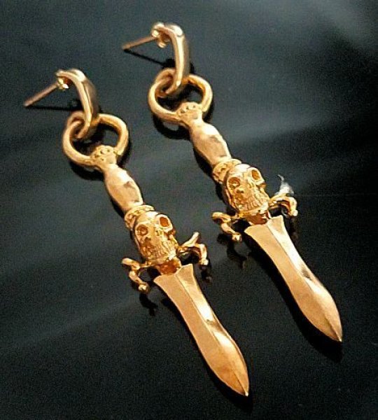 画像12: 10k Gold Quarter Skull On Dagger Pierce (12)
