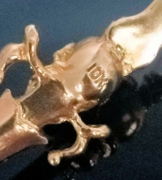 画像5: 10k Gold Quarter Skull On Dagger Pierce (5)