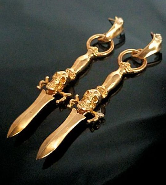 画像10: 10k Gold Quarter Skull On Dagger Pierce (10)