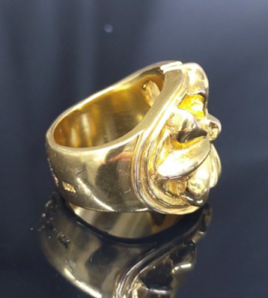 画像5: 10k Gold Large Cross Oval Roll Ring (5)