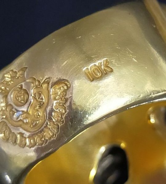 画像9: 10k Gold Large Cross Oval Roll Ring (9)