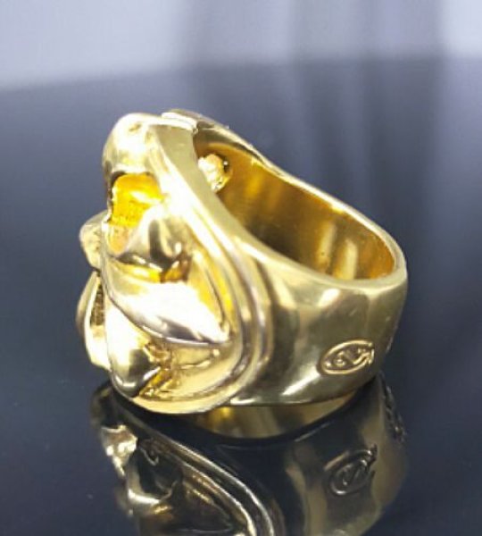 画像6: 10k Gold Large Cross Oval Roll Ring (6)