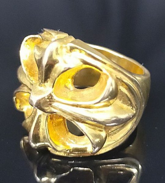 画像4: 10k Gold Large Cross Oval Roll Ring (4)