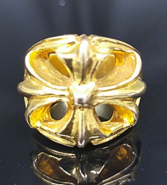 画像3: 10k Gold Large Cross Oval Roll Ring (3)