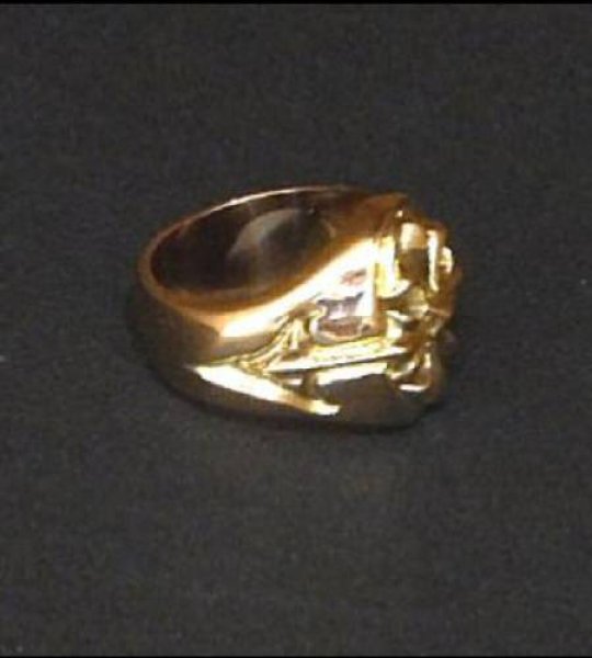 画像3: 18k Cross Oval Signet Ring (3)