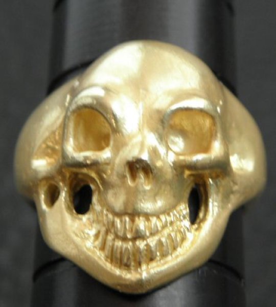 画像10: 10k Gold Old Single Skull Ring (10)