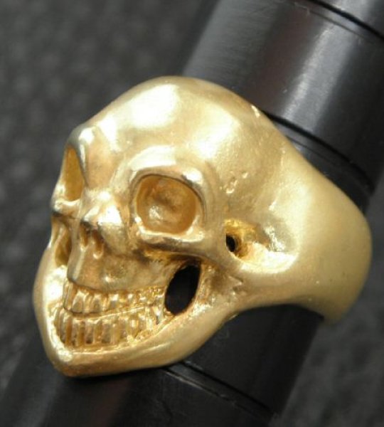 画像8: 10k Gold Old Single Skull Ring (8)