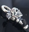 画像11: Skull Clip With Skull beads braid Leather Key Chain (11)