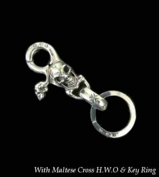 画像1: Skull on clip with H.W.O key ring (1)