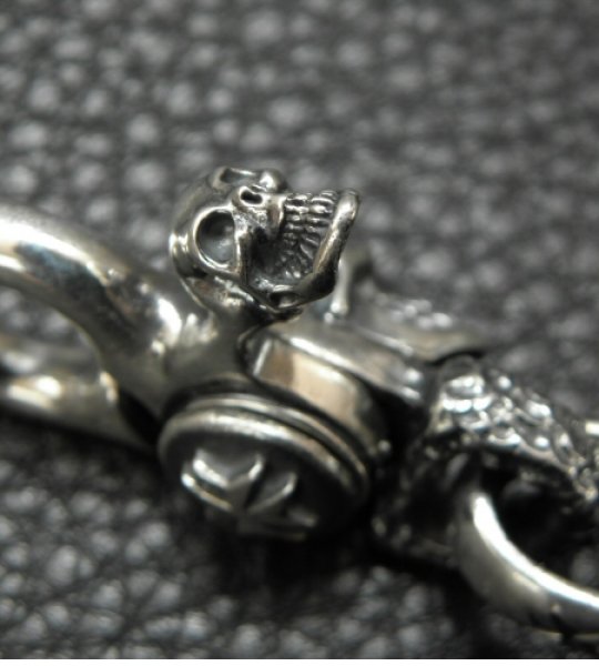 画像10: Skull on clip With maltese cross H.W.O & chiseled anchor key ring (10)