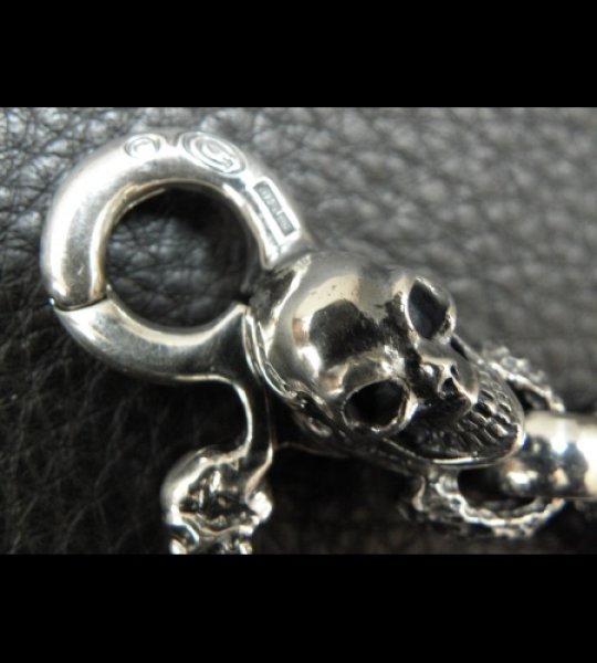 画像8: Skull on clip With maltese cross H.W.O & chiseled anchor key ring (8)