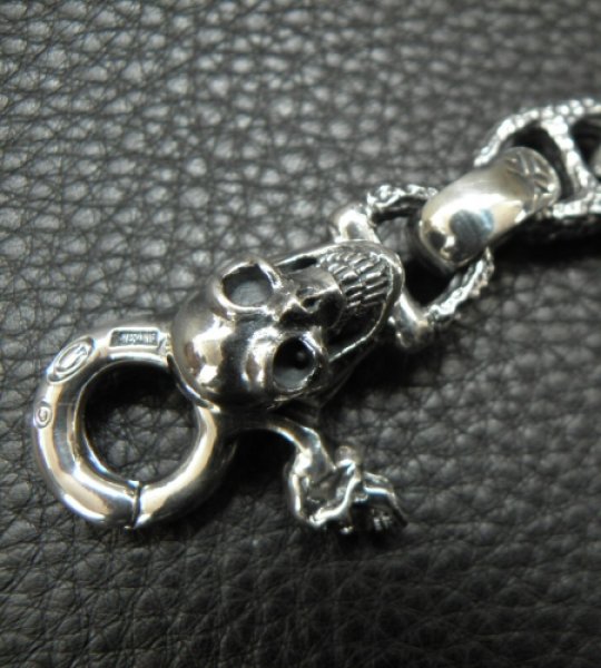 画像14: Skull on clip With maltese cross H.W.O & chiseled anchor key ring (14)