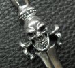 画像14: Skull On Dagger With 2Bolo Neck 4Skulls Braid Leather Necklace (14)