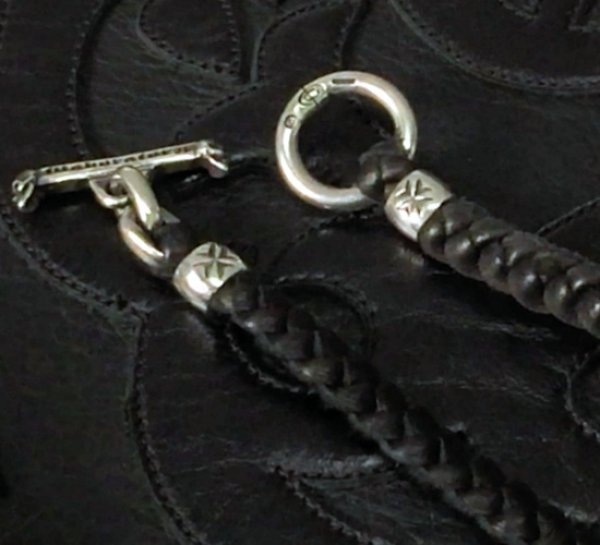 画像9: Braid Leather Necklace With C-ring (9)