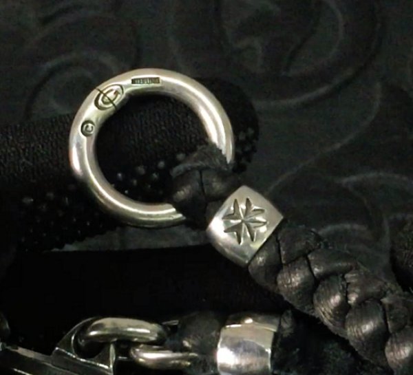 画像4: Braid Leather Necklace With C-ring (4)