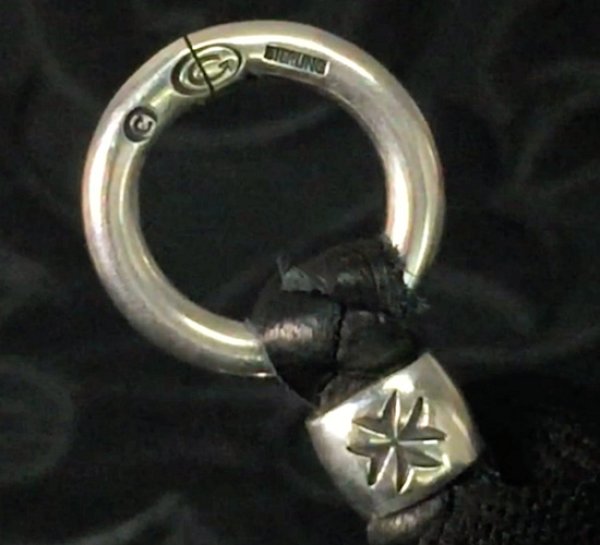 画像3: Braid Leather Necklace With C-ring (3)