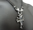 画像15: Quarter grooved cross with Quarter 2bulldogs braid leather necklace (15)