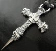 画像10: Half Hammer Cross With 2Skull & Double Face Dagger Necklace (10)