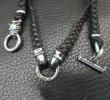 画像2: C-ring With 2 Smooth Bolo Neck Clamps & Quarter Bulldog Braid Leather Necklace (2)