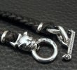 画像4: C-ring With 2 Smooth Bolo Neck Clamps & Quarter Bulldog Braid Leather Necklace (4)