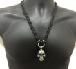 画像13: Large Skull Pendant With Braid Leather Necklace (13)