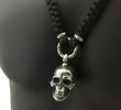 画像11: Large Skull Pendant With Braid Leather Necklace (11)