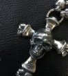 画像13: Large Skull On 2Skulls Hammer Cross Double Face Dagger With 2Panthers Braid Leather Necklace (13)