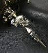 画像11: Large Skull On 2Skulls Hammer Cross Double Face Dagger With 2Panthers Braid Leather Necklace (11)