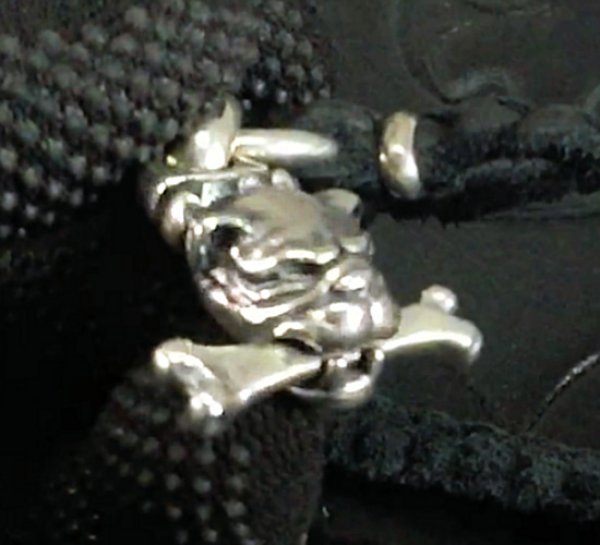 画像2: Half Old Bulldog With Bone braid Leather Necklace (2)