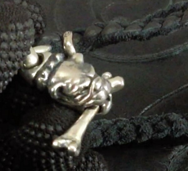 画像5: Half Old Bulldog With Bone braid Leather Necklace (5)