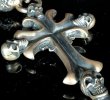 画像6: 3Skull On Plain Grooved Cross With Single Skull Dagger & 2Lions Braid Leather Necklace (6)