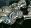 画像11: Large Skull On 2 Skulls Hammer Cross Double Face Dagger With 2 Old Bulldogs Braid Leather Necklace (11)