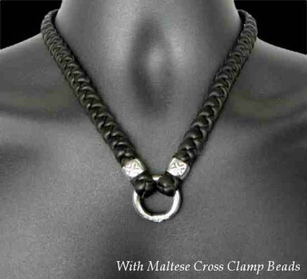 画像1: C-ring With Braid Leather Necklace (1)
