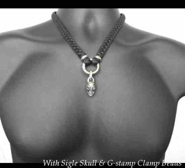 画像8: C-ring With Braid Leather Necklace (8)