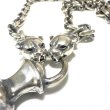 画像7: Large Skull On 2Skulls Hammer Cross Double Face Dagger With 2Panthers Small Oval Chain Necklace (7)