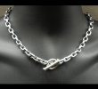 画像9: Half Small Oval Chain & Half T-bar Necklace (9)