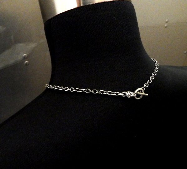 Gaborartory 4.7Chain with 1/8 skull & 1/8 Classic T-bar Necklace
