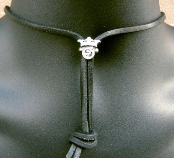 画像1: G&Crown Adjustable Leather Necklace (1)